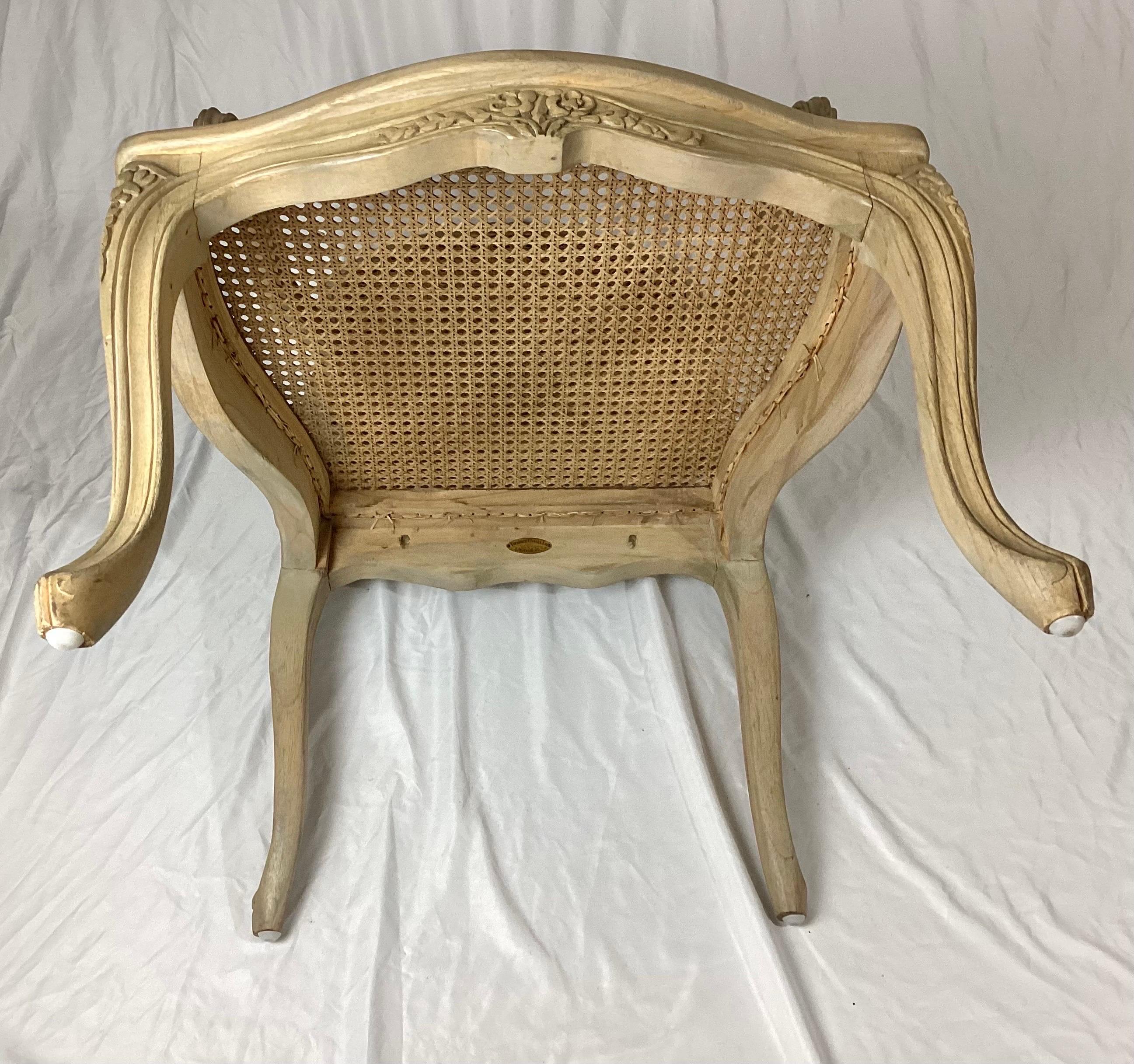 Country French Pickled Pine Double Caned Armchair For Sale 6