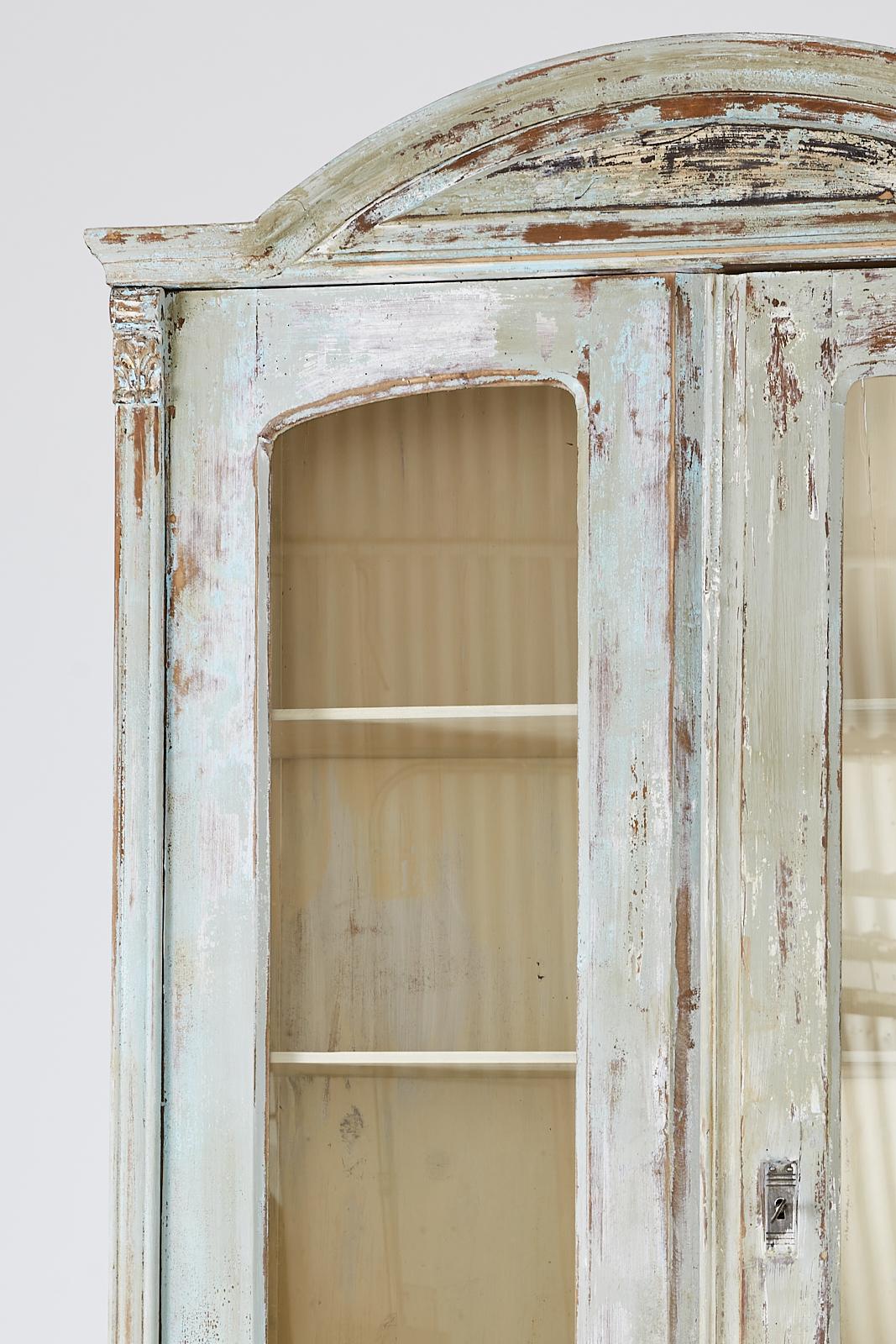 Painted Country French Pine General Store Apothecary Cabinet Bookcase