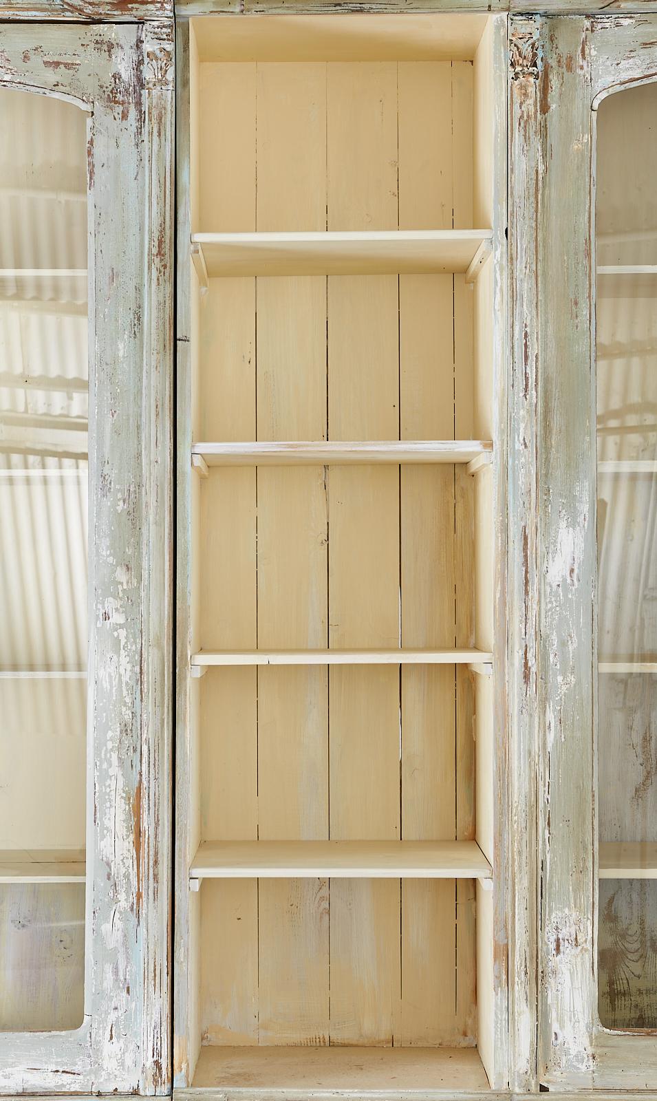 Country French Pine General Store Apothecary Cabinet Bookcase In Distressed Condition In Rio Vista, CA