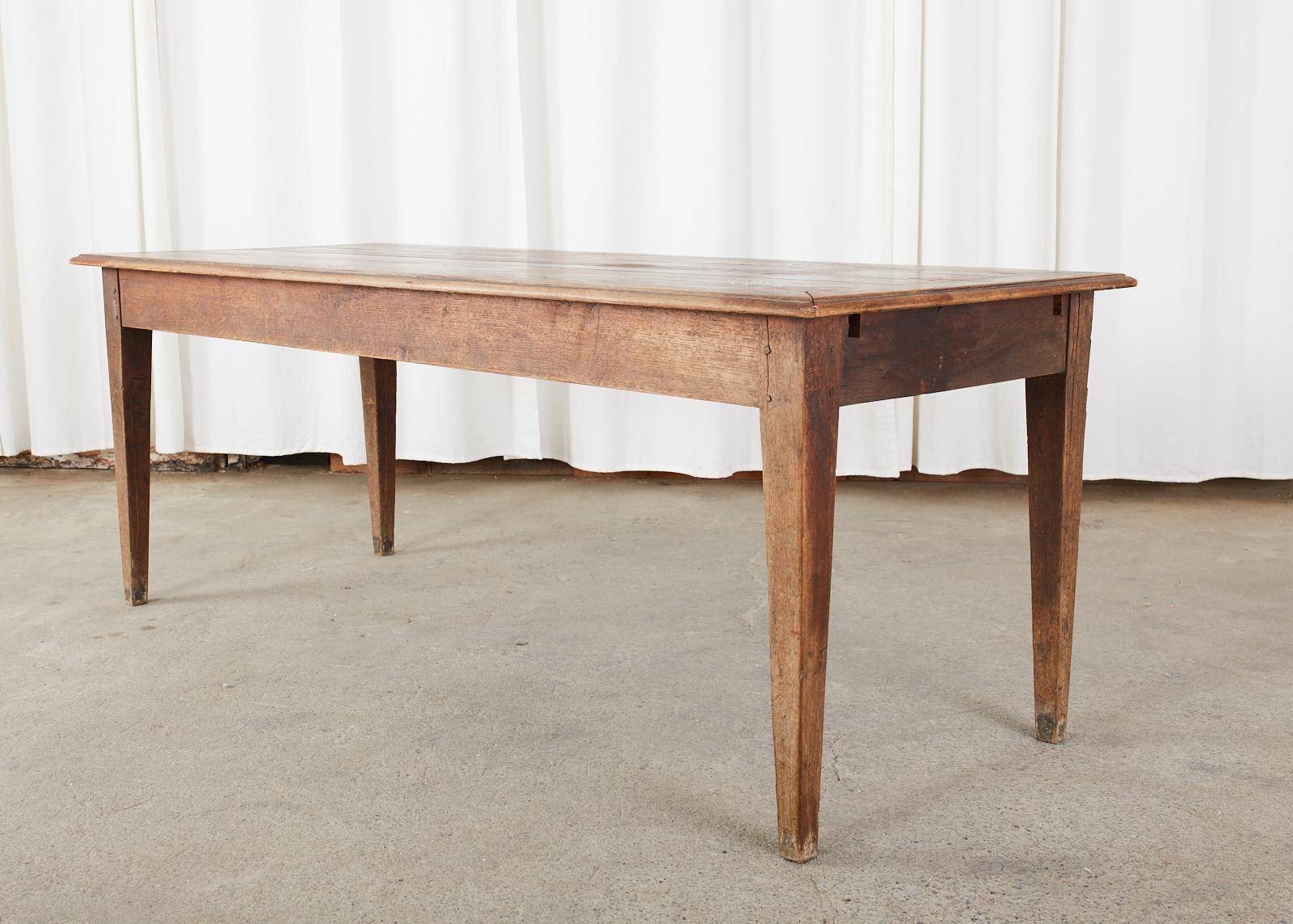 Hand-Crafted Country French Pine Oak Farmhouse Harvest Dining Table