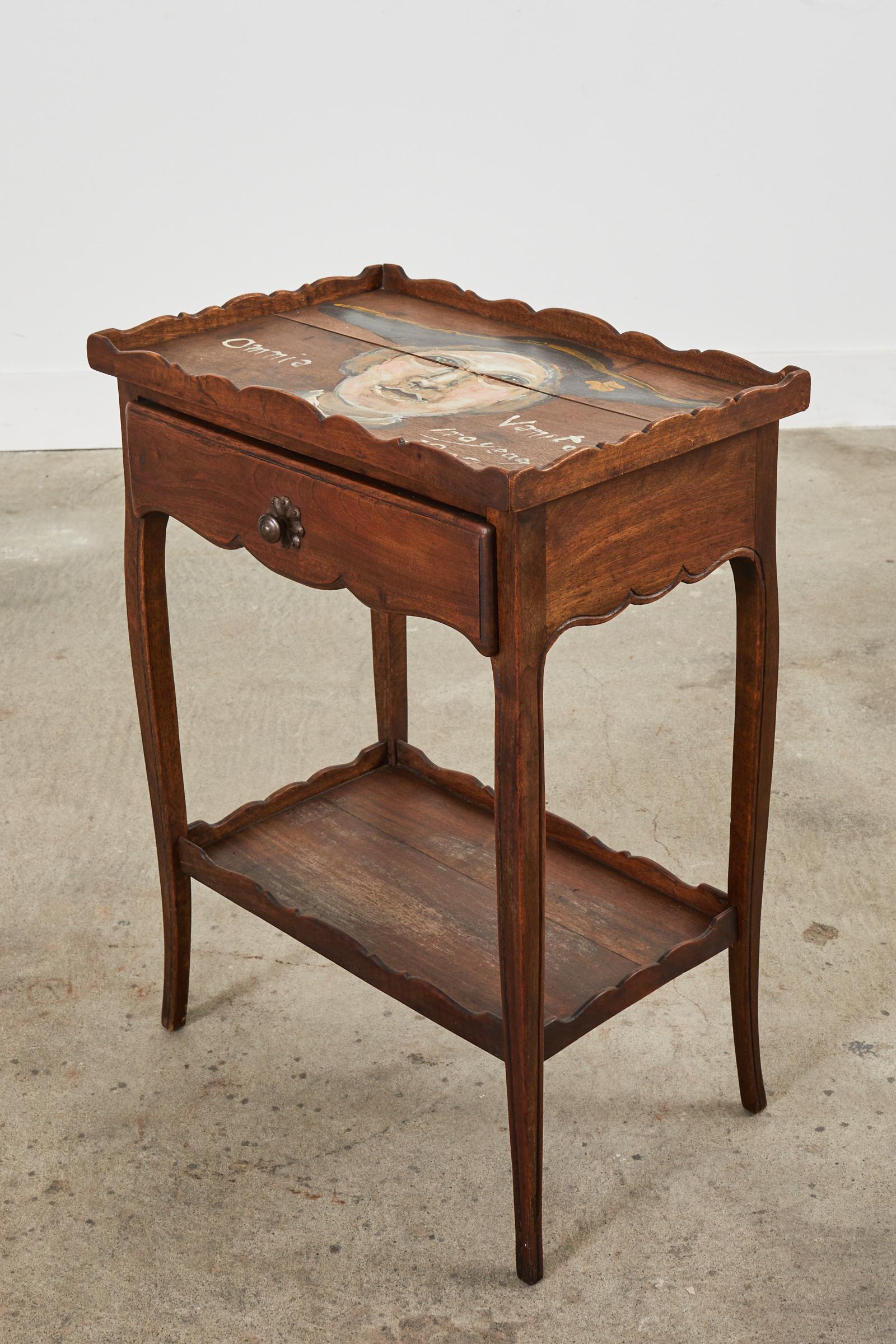 Country French Provincial Bedside Table Painted by Ira Yeager 4