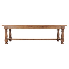 Country French Provincial Bleached Oak Farmhouse Dining Table 8 Ft