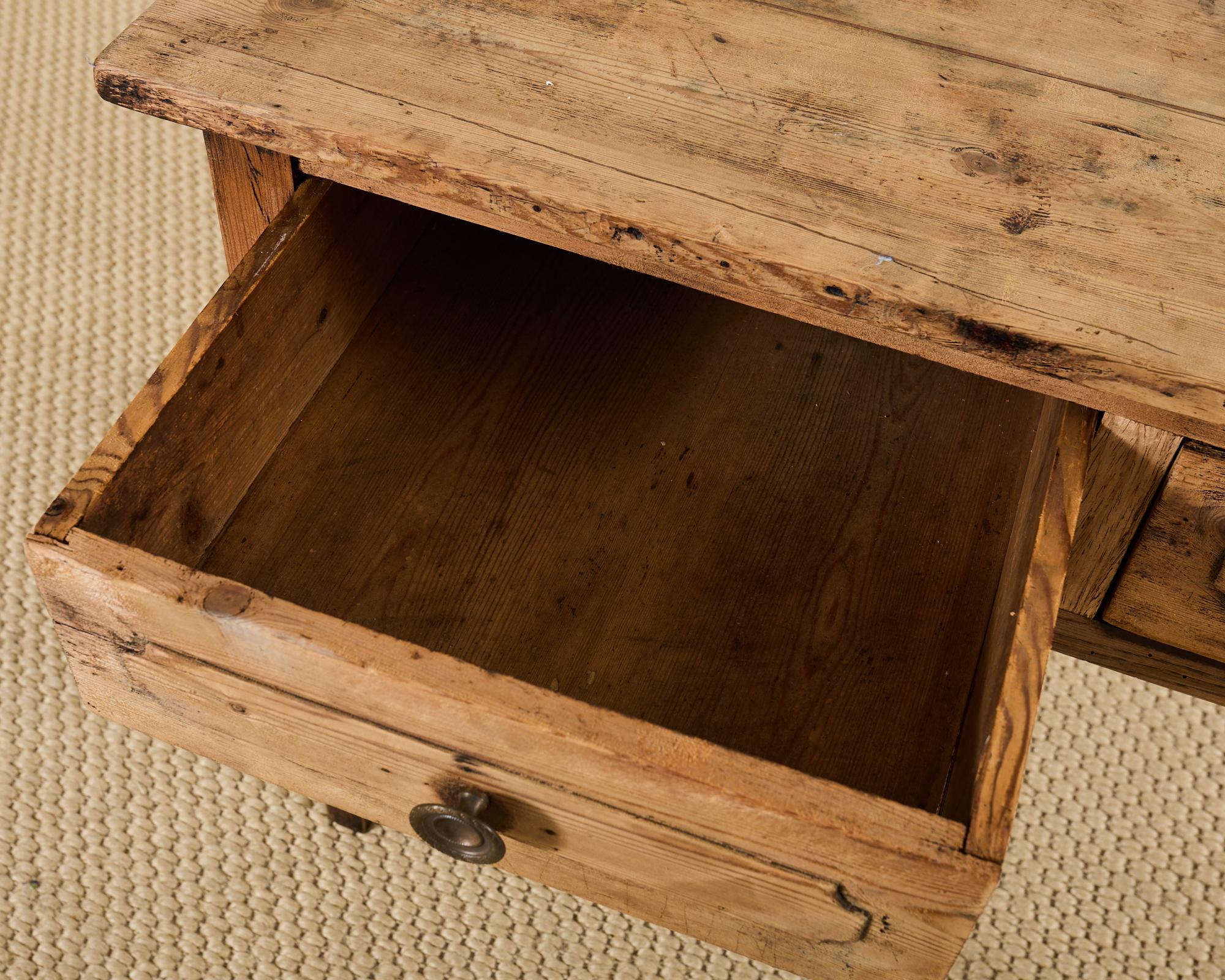 Country French Provincial Bleached Pine Writing Table Desk 5