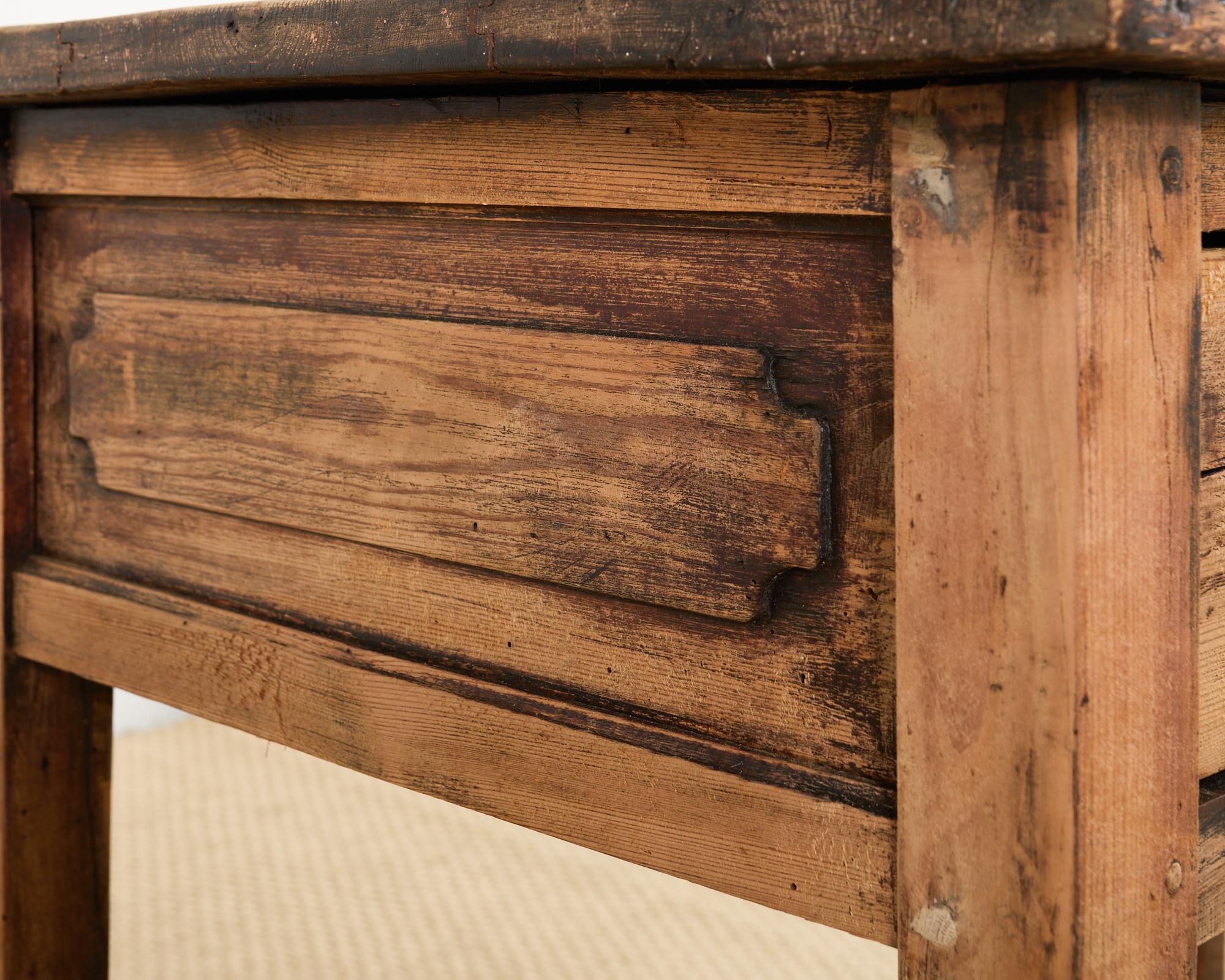 Country French Provincial Bleached Pine Writing Table Desk 10