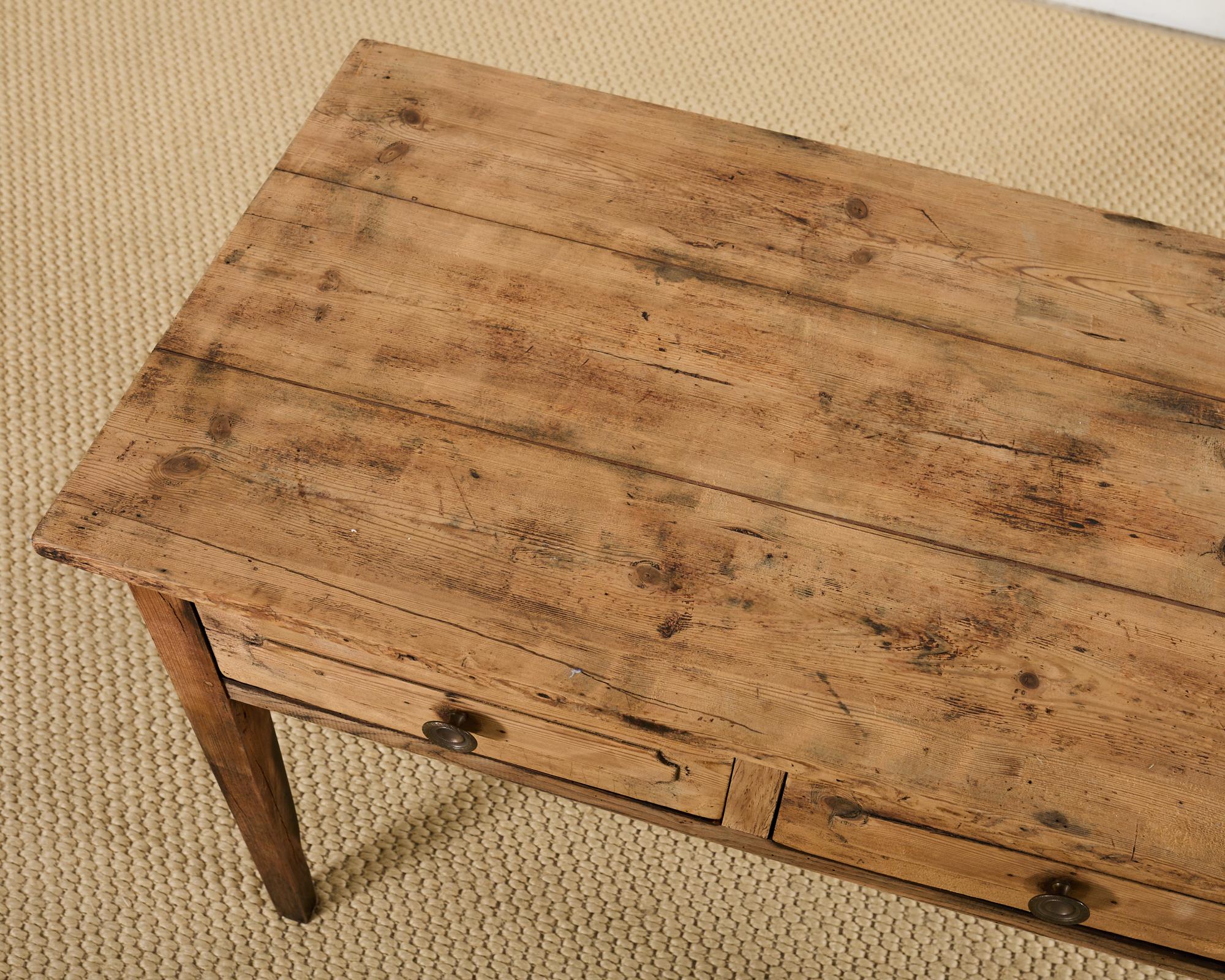 Country French Provincial Bleached Pine Writing Table Desk 1
