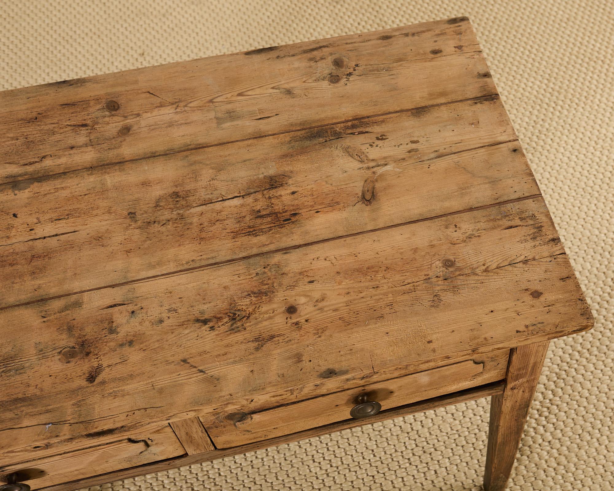 Country French Provincial Bleached Pine Writing Table Desk 2