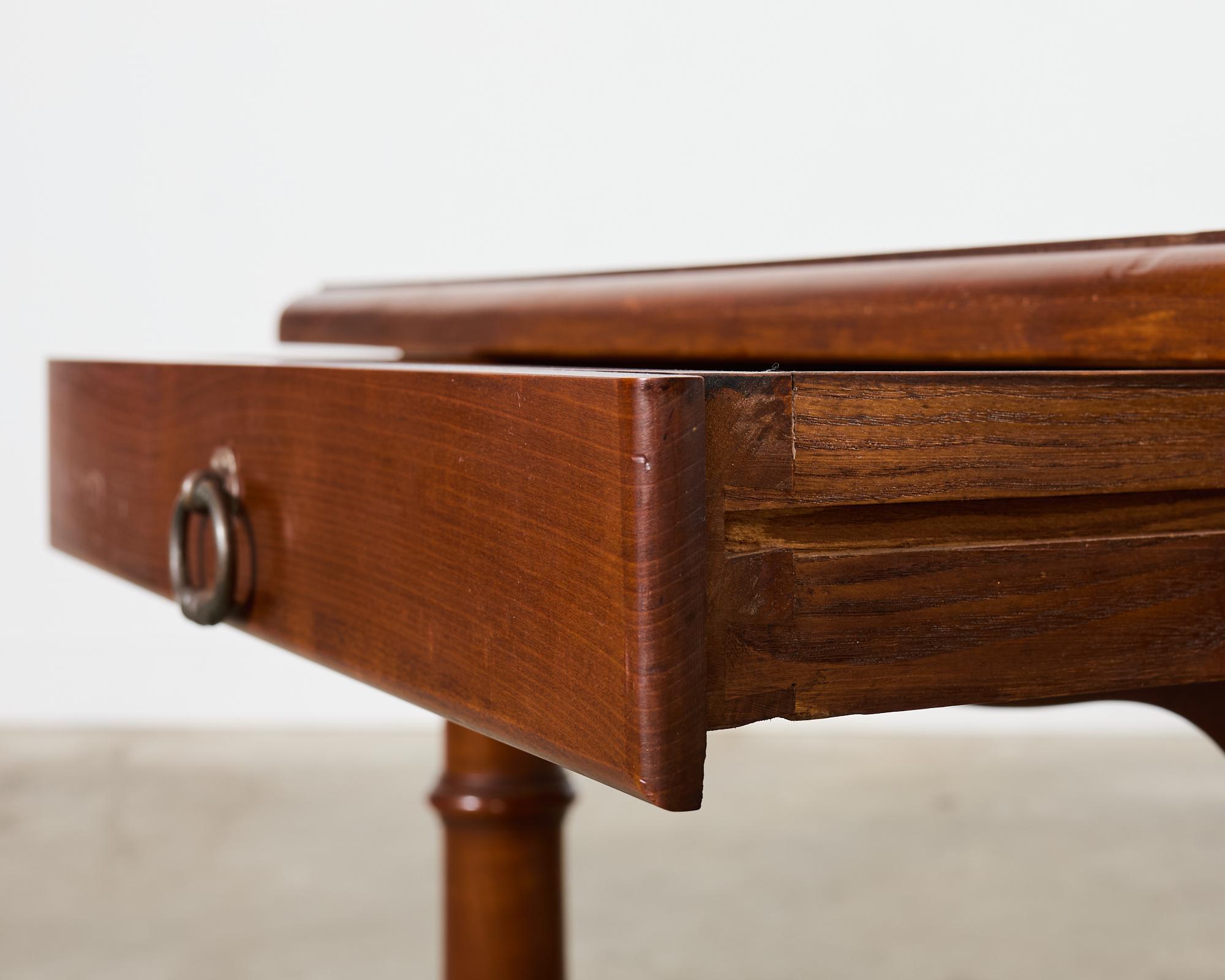 Country French Provincial Fruitwood Farmhouse Trestle Dining Table For Sale 7