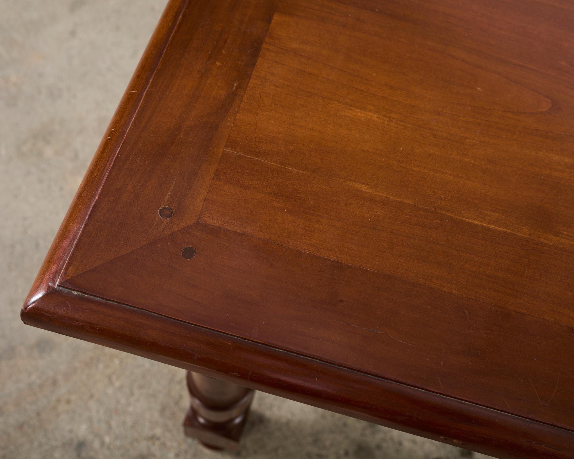 Country French Provincial Fruitwood Farmhouse Trestle Dining Table For Sale 14