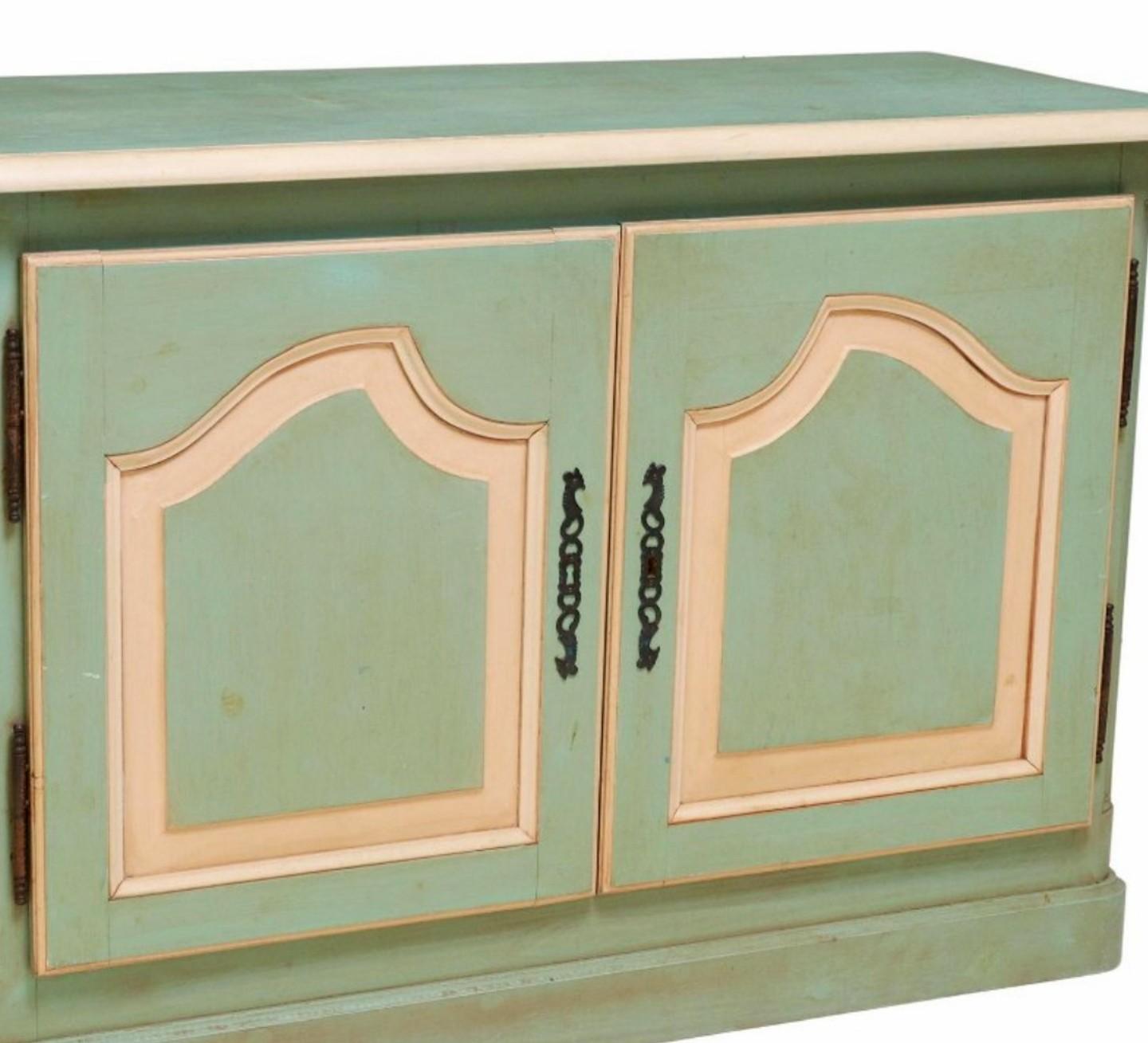 Country French Provincial Louis XV Style Painted Sideboard For Sale 2