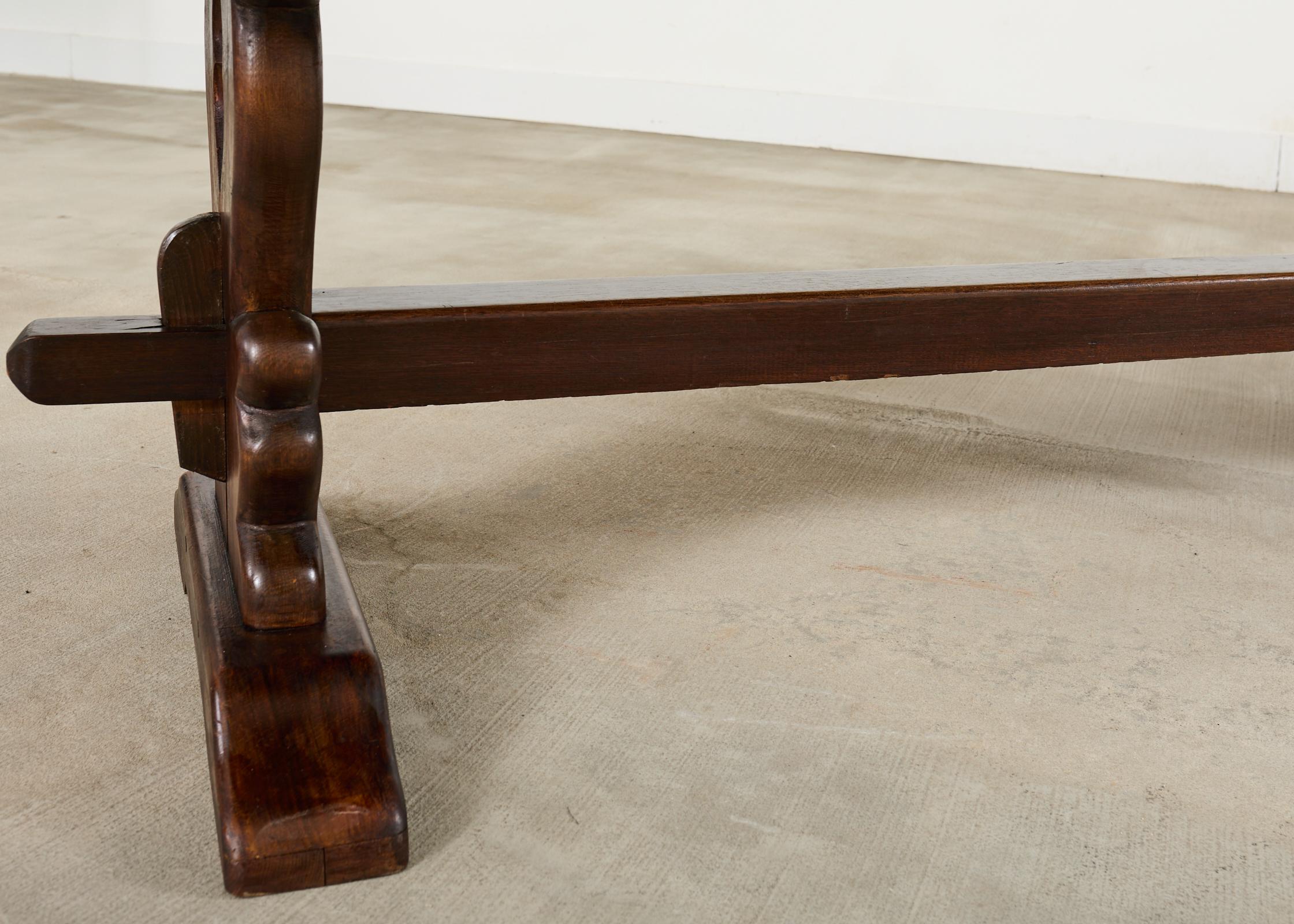 Mesa de comedor Country French Provincial Oak Farmhouse Finales Demilune en venta 3