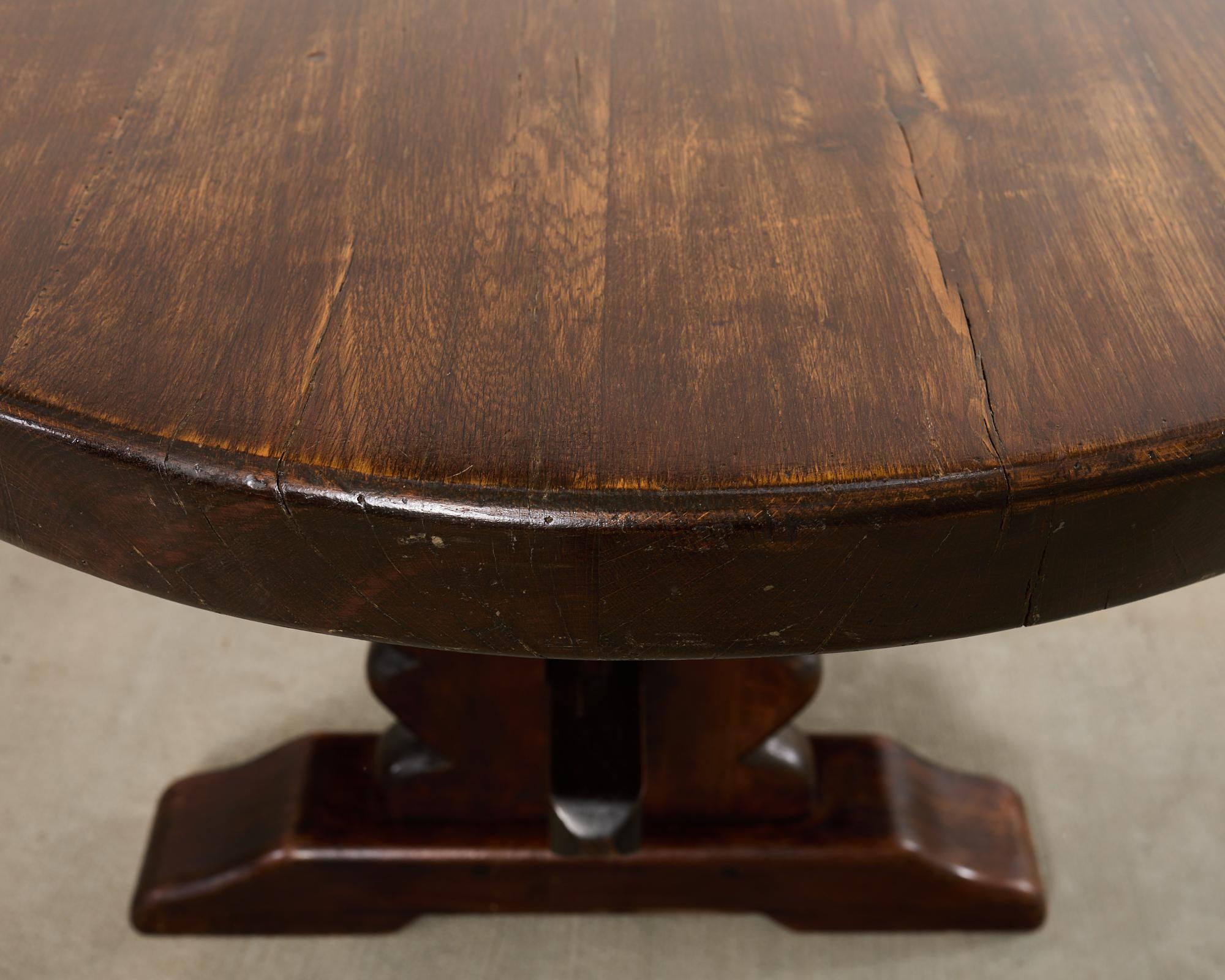 Mesa de comedor Country French Provincial Oak Farmhouse Finales Demilune en venta 10
