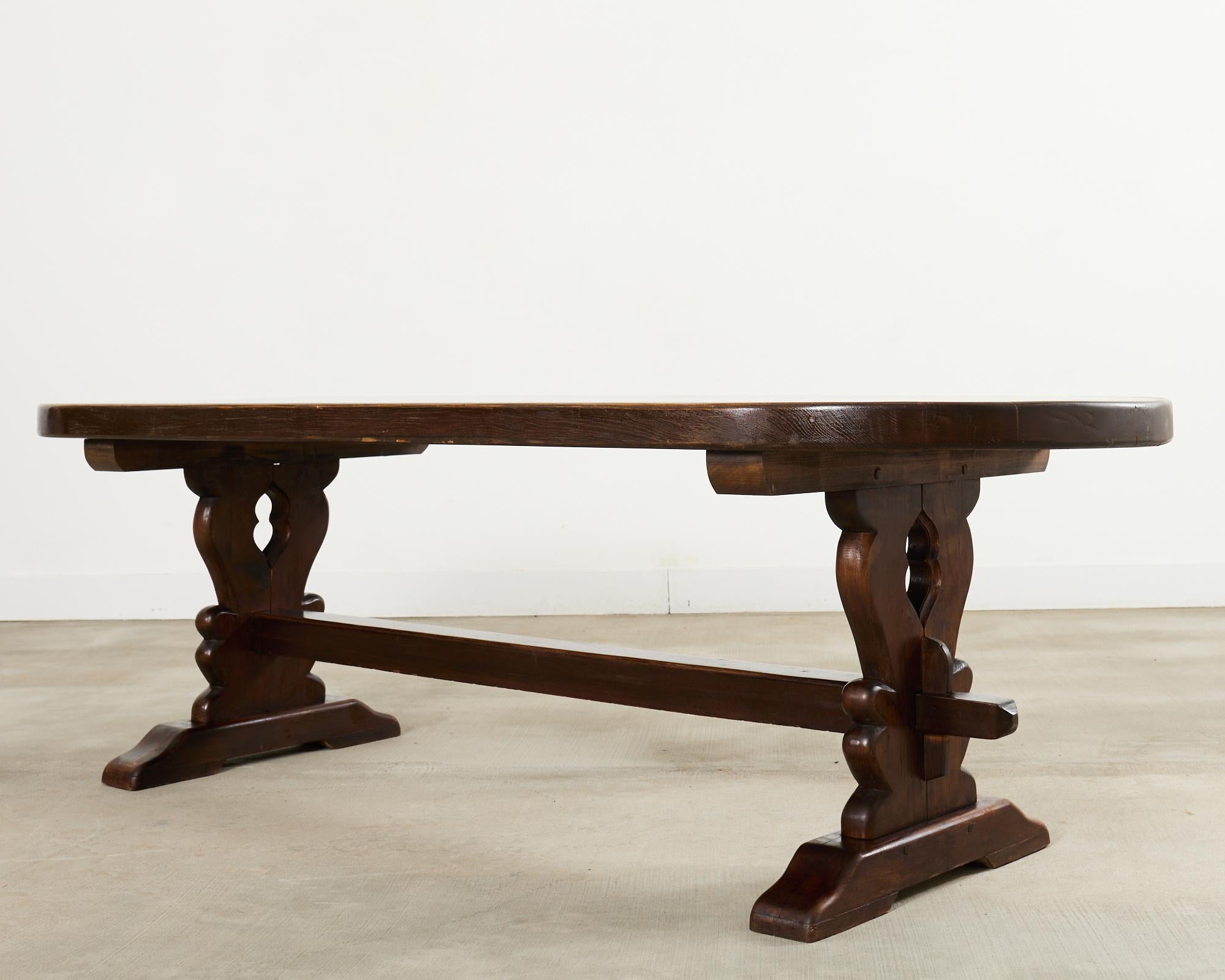 Mesa de comedor Country French Provincial Oak Farmhouse Finales Demilune De campo en venta