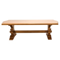 Country French Provincial Oak Farmhouse Trestle Dining Table 8 Ft
