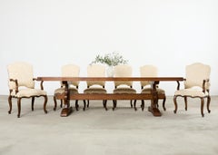 Land Französisch Provincial Eiche Bauernhaus Trestle Esstisch 9 Ft