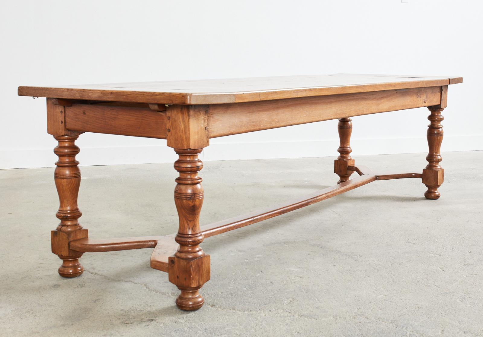 Country French Provincial Oak Farmhouse Trestle Dining Table 11