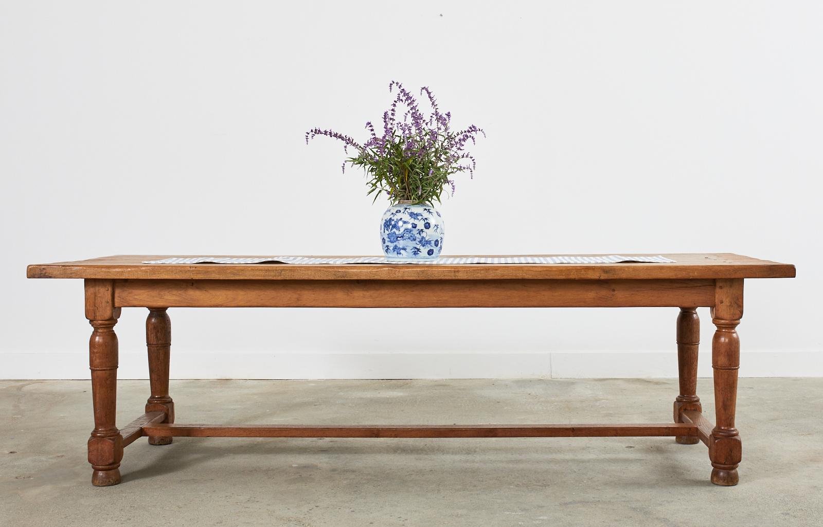 Country French Provincial Oak Farmhouse Trestle Dining Table 13