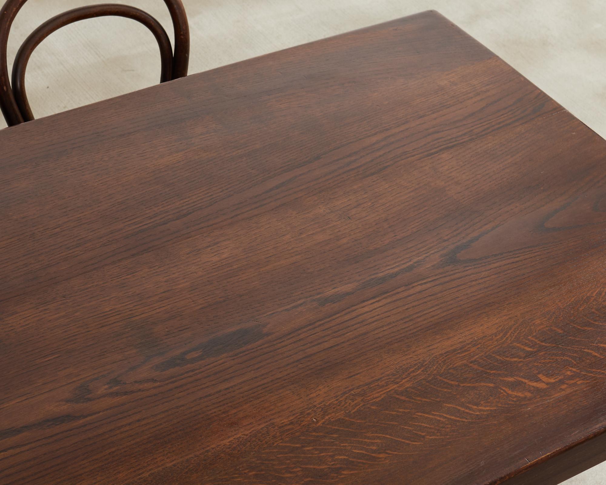 Country French Provincial Oak Farmhouse Trestle Dining Table 12