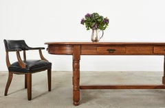 Tavolo da pranzo a cavalletto in legno di Oak Oak, campagna, provincia di Francia