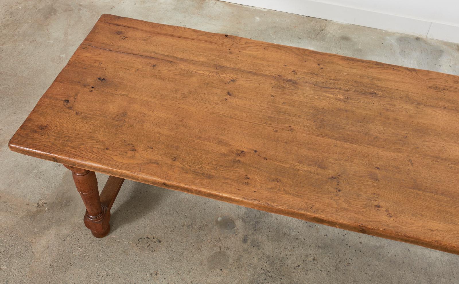 Country French Provincial Oak Farmhouse Trestle Dining Table 1