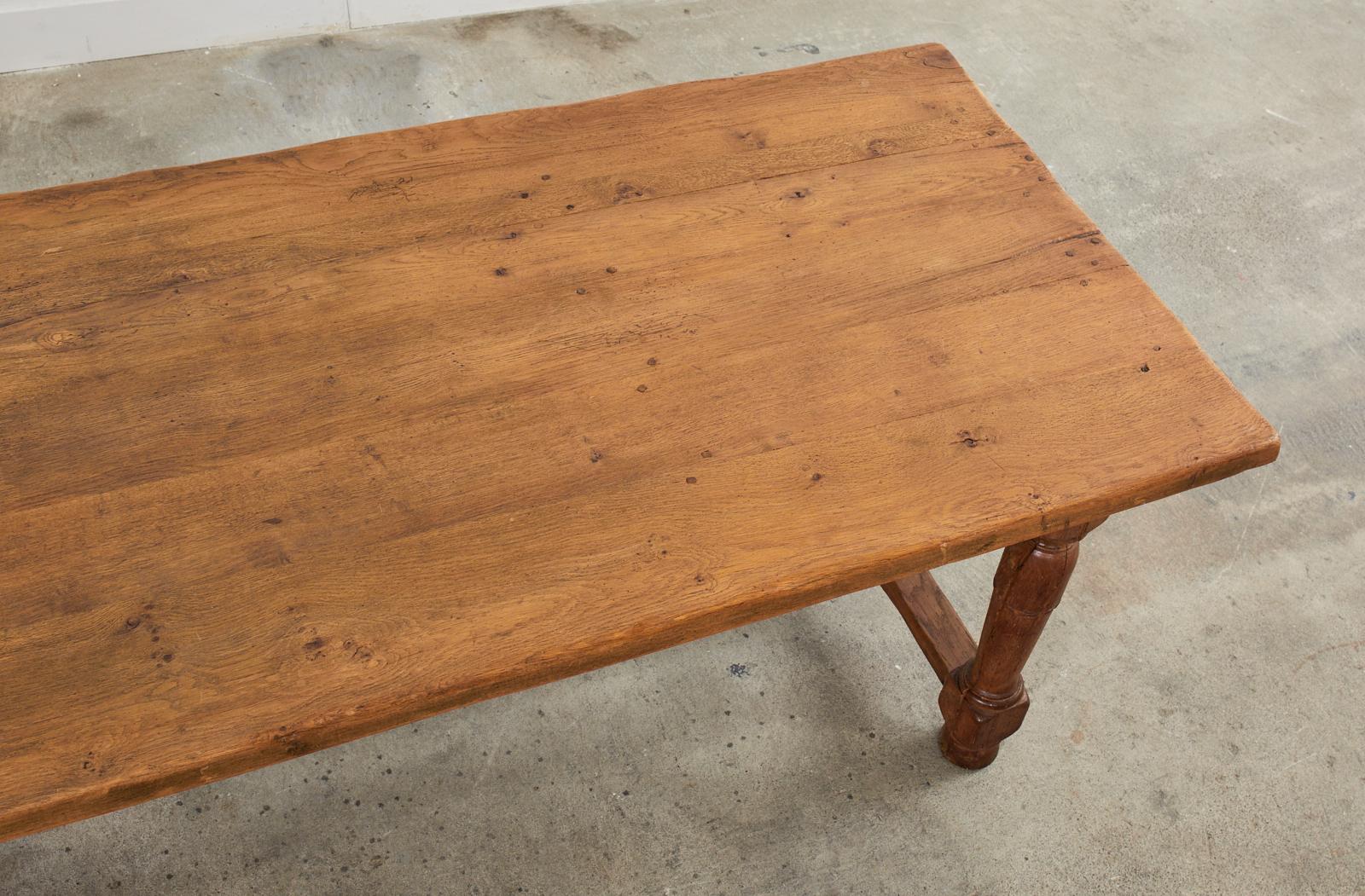 Country French Provincial Oak Farmhouse Trestle Dining Table 2