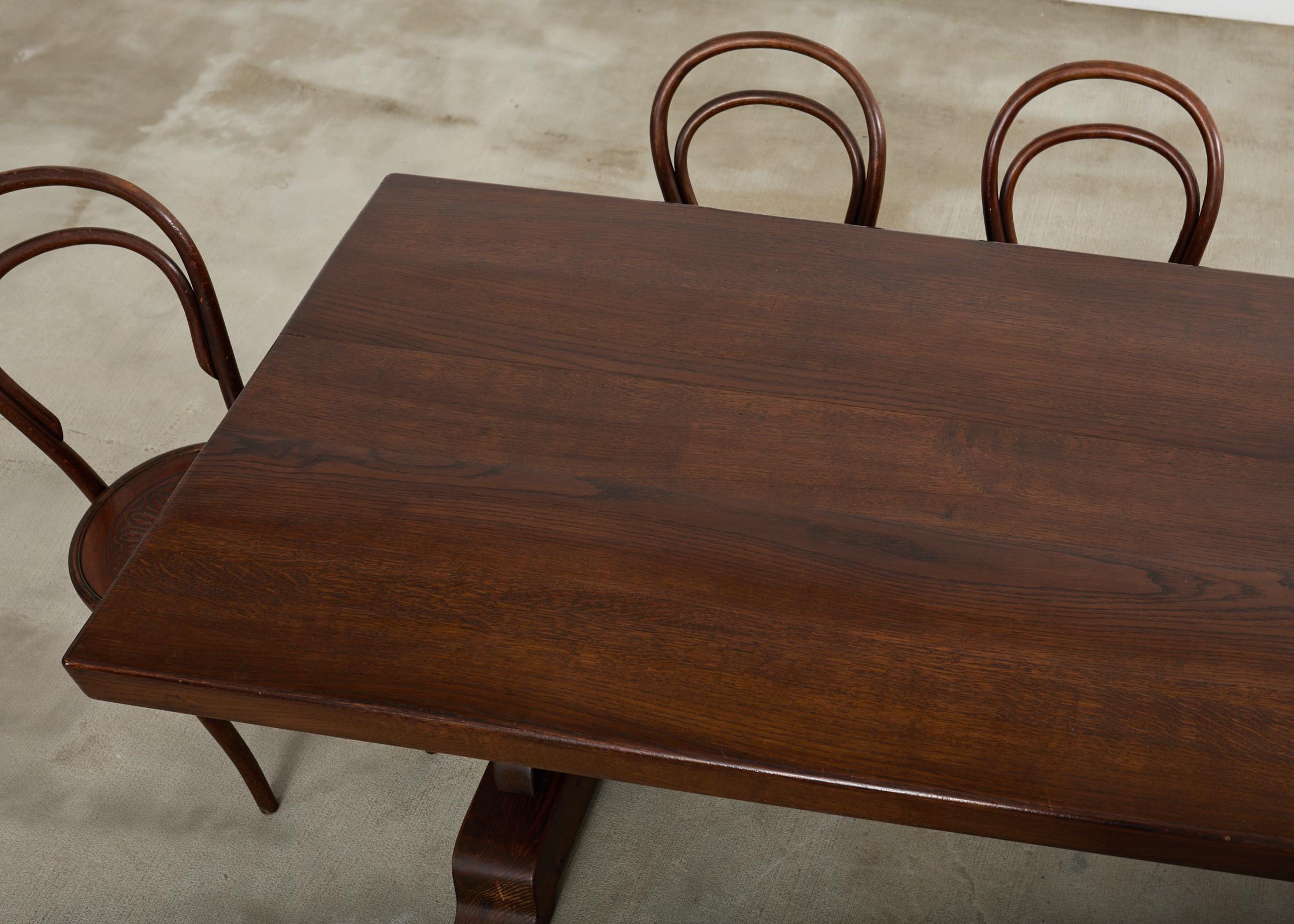 Country French Provincial Oak Farmhouse Trestle Dining Table 2