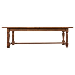 Country French Provincial Oak Farmhouse Trestle Dining Table