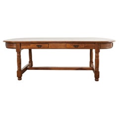 Country French Provincial Oak Farmhouse Trestle Dining Table