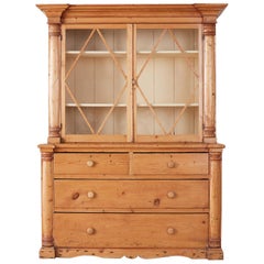 Country French Provincial Pine Buffet Deux Corps Cupboard