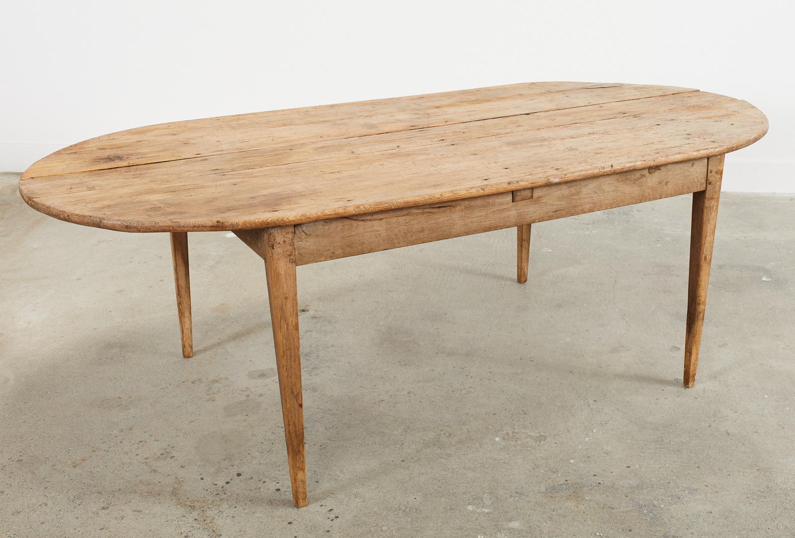Country French Provincial Pine Farmhouse Oval Dining Table 6