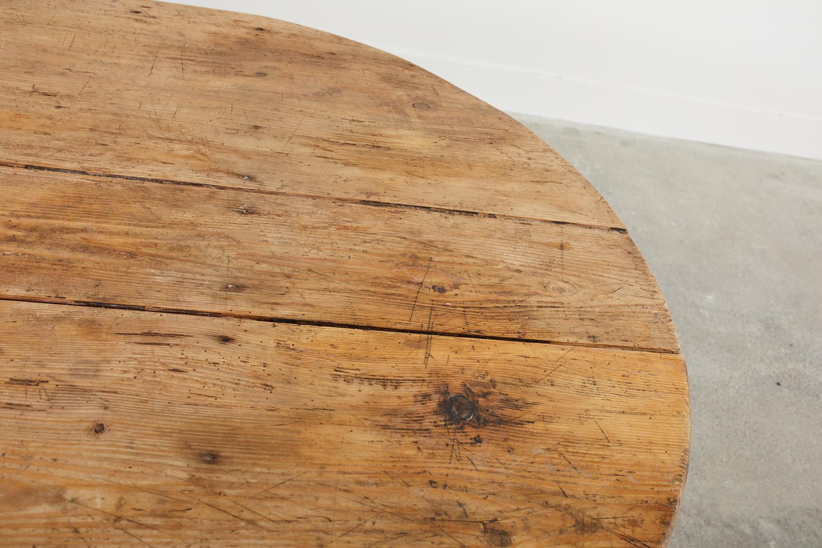 Country French Provincial Pine Farmhouse Oval Dining Table 7