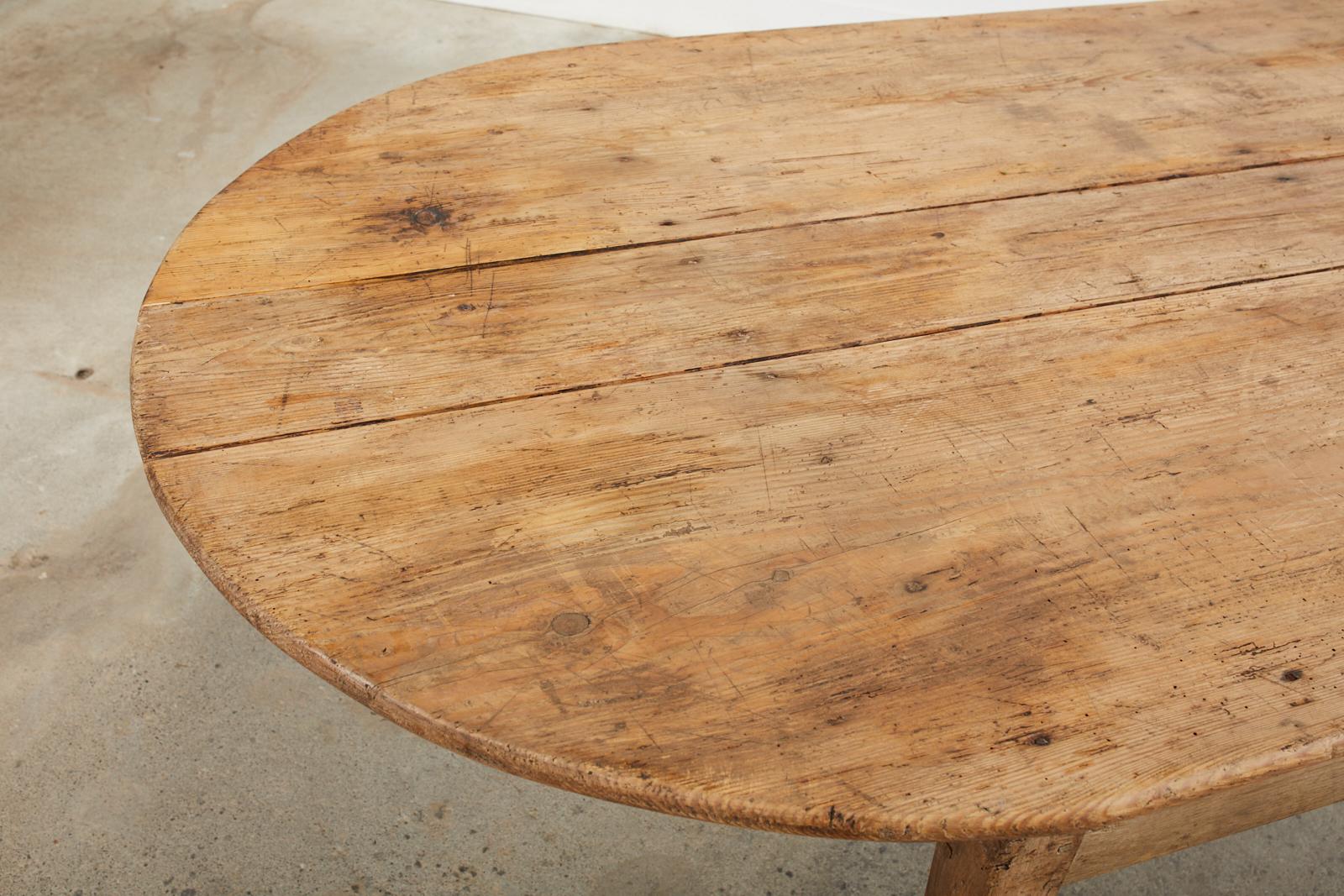 Country French Provincial Pine Farmhouse Oval Dining Table 12