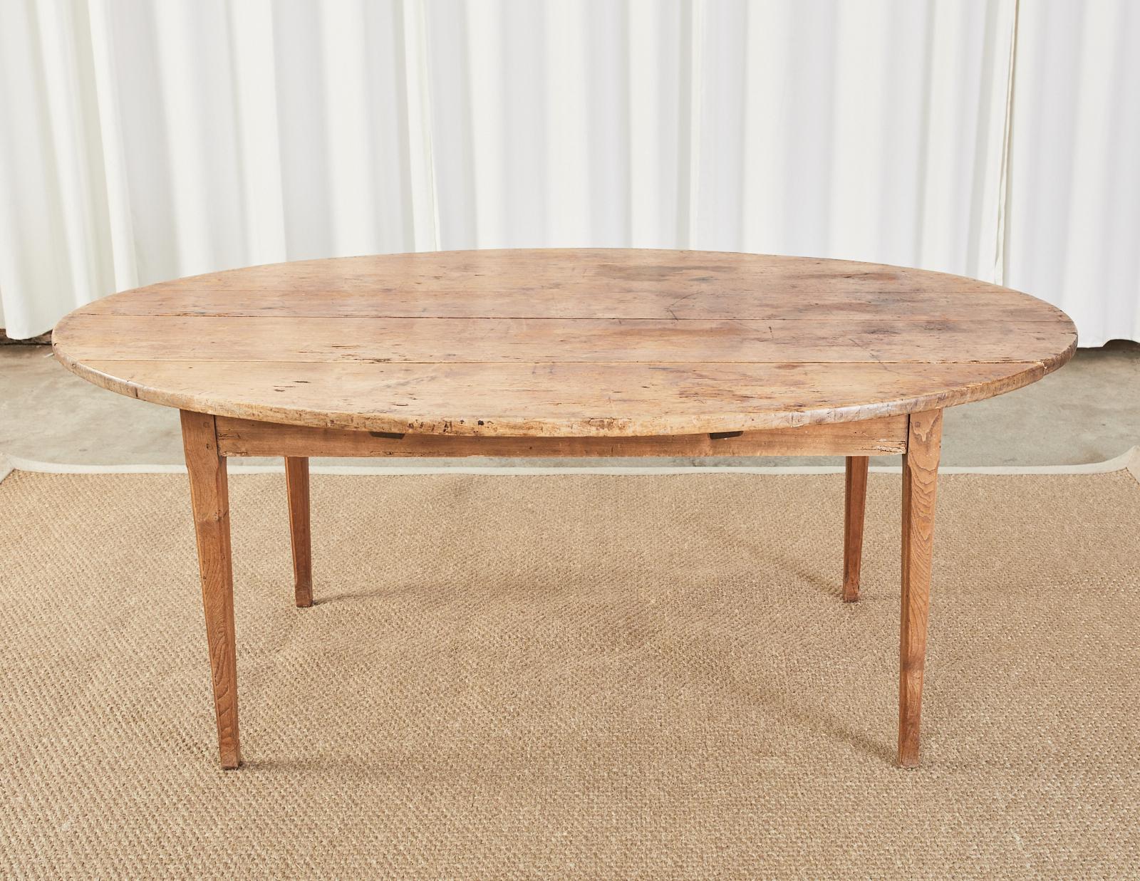 Country French Provincial Pine Farmhouse Oval Dining Table 13