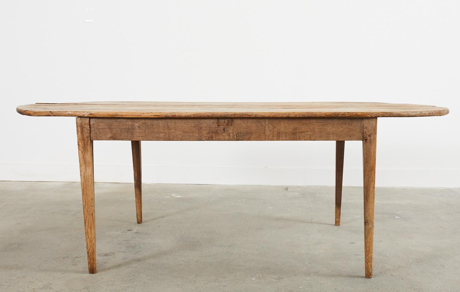 Hand-Crafted Country French Provincial Pine Farmhouse Oval Dining Table