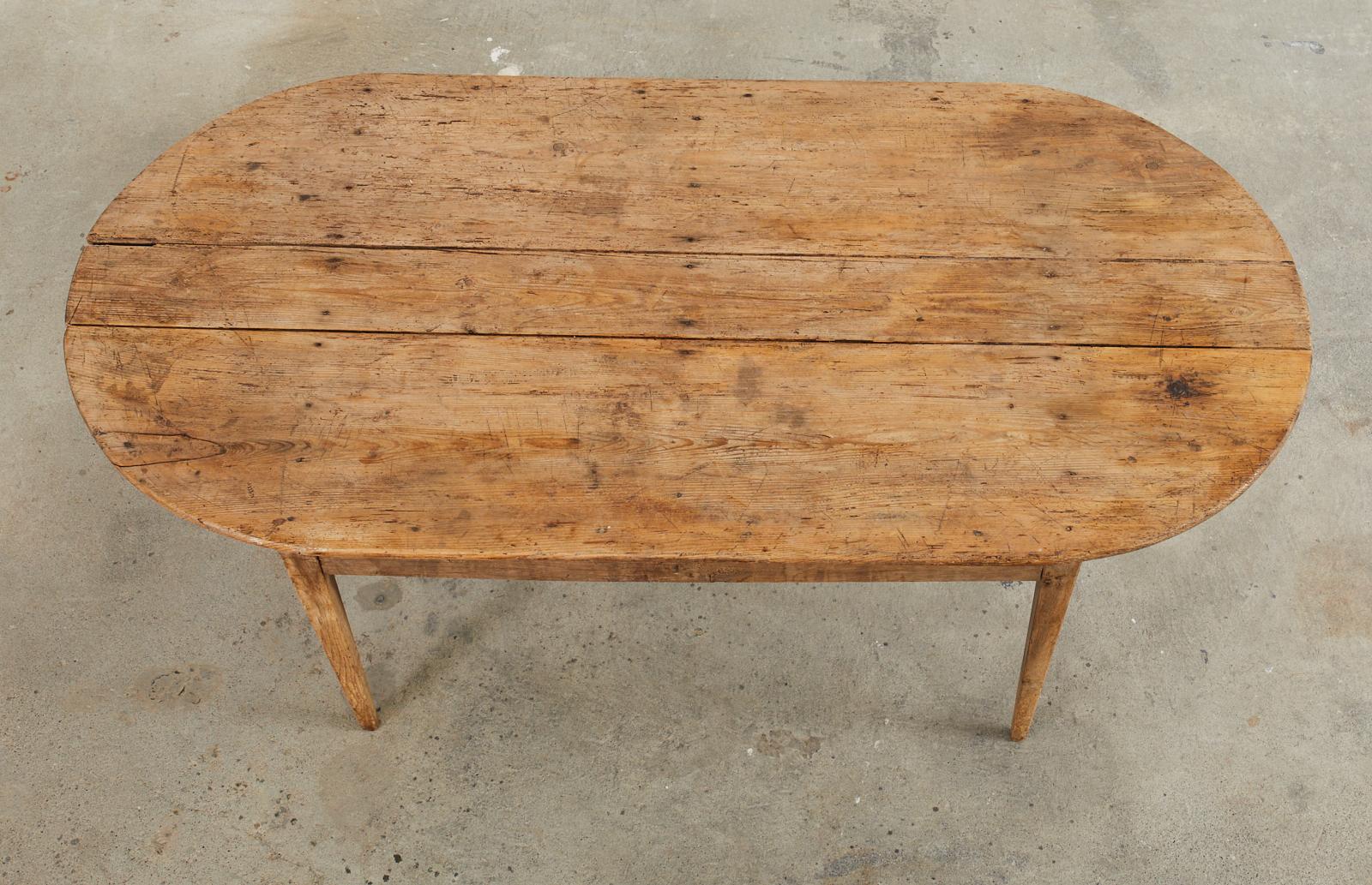 Country French Provincial Pine Farmhouse Oval Dining Table 3