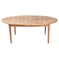 Country French Provincial Pine Farmhouse Oval Dining Table