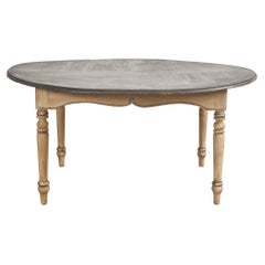 Country French Provincial Round Painted Dining Table by Ira Yeager