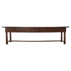 Country French Provincial Style Chestnut Farmhouse Trestle Table