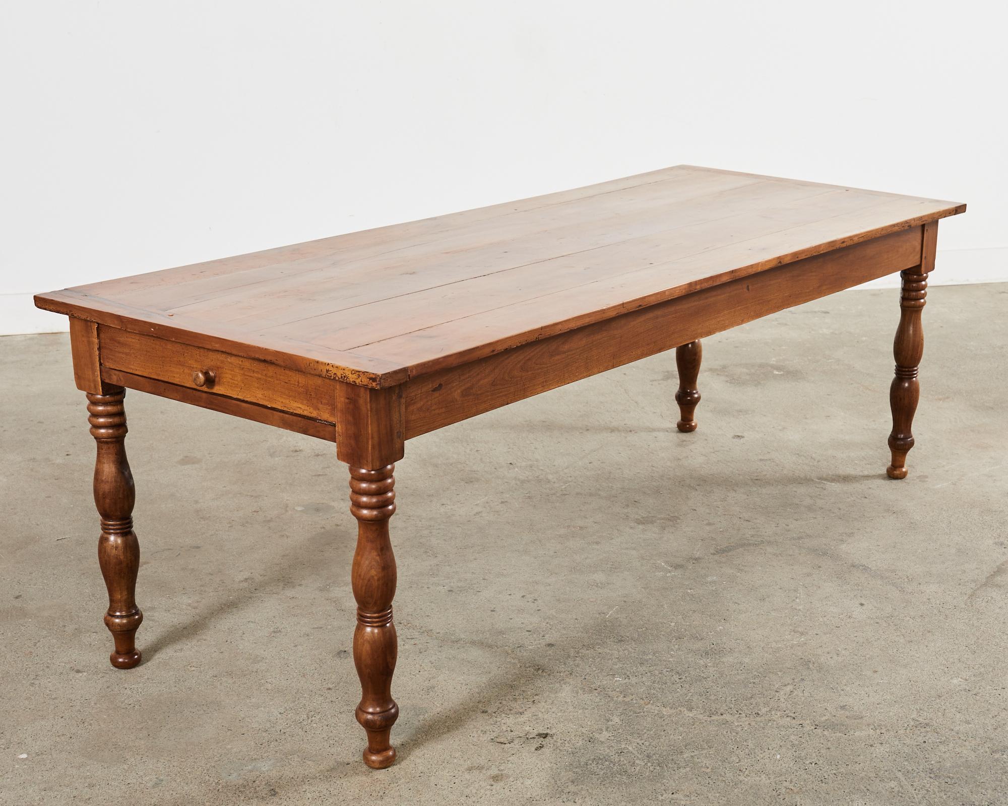 Country French Provincial Style Fruitwood Farmhouse Dining Table 10