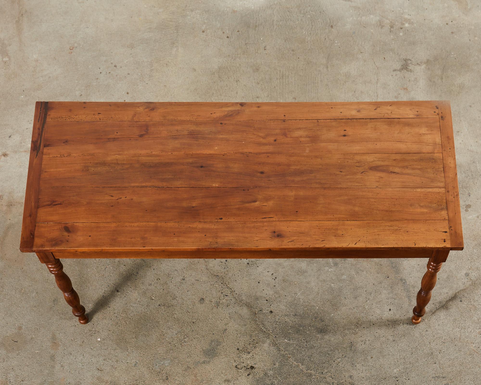 20th Century Country French Provincial Style Fruitwood Farmhouse Dining Table For Sale