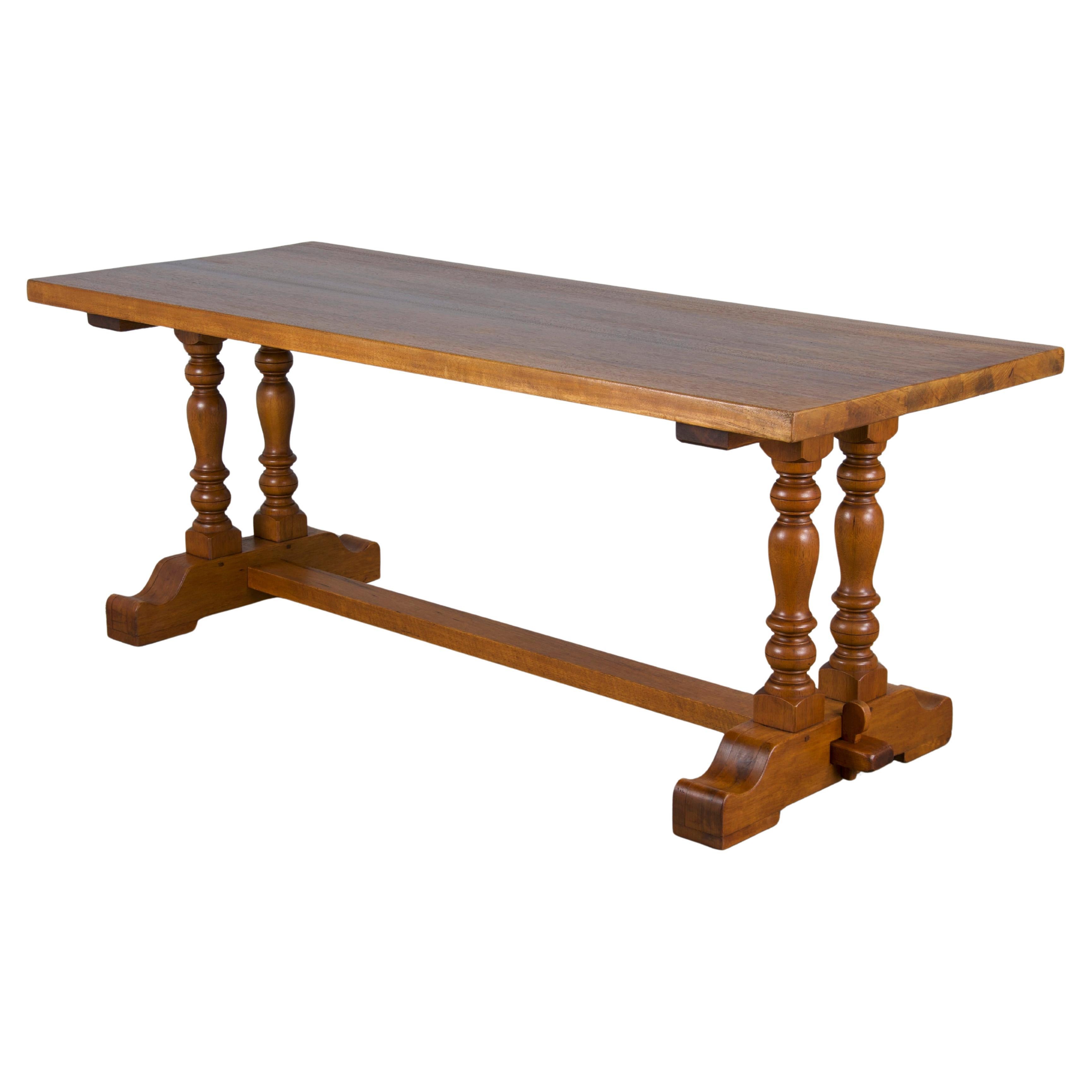 Country French Provincial Style Oak Farmhouse Trestle Dining Table