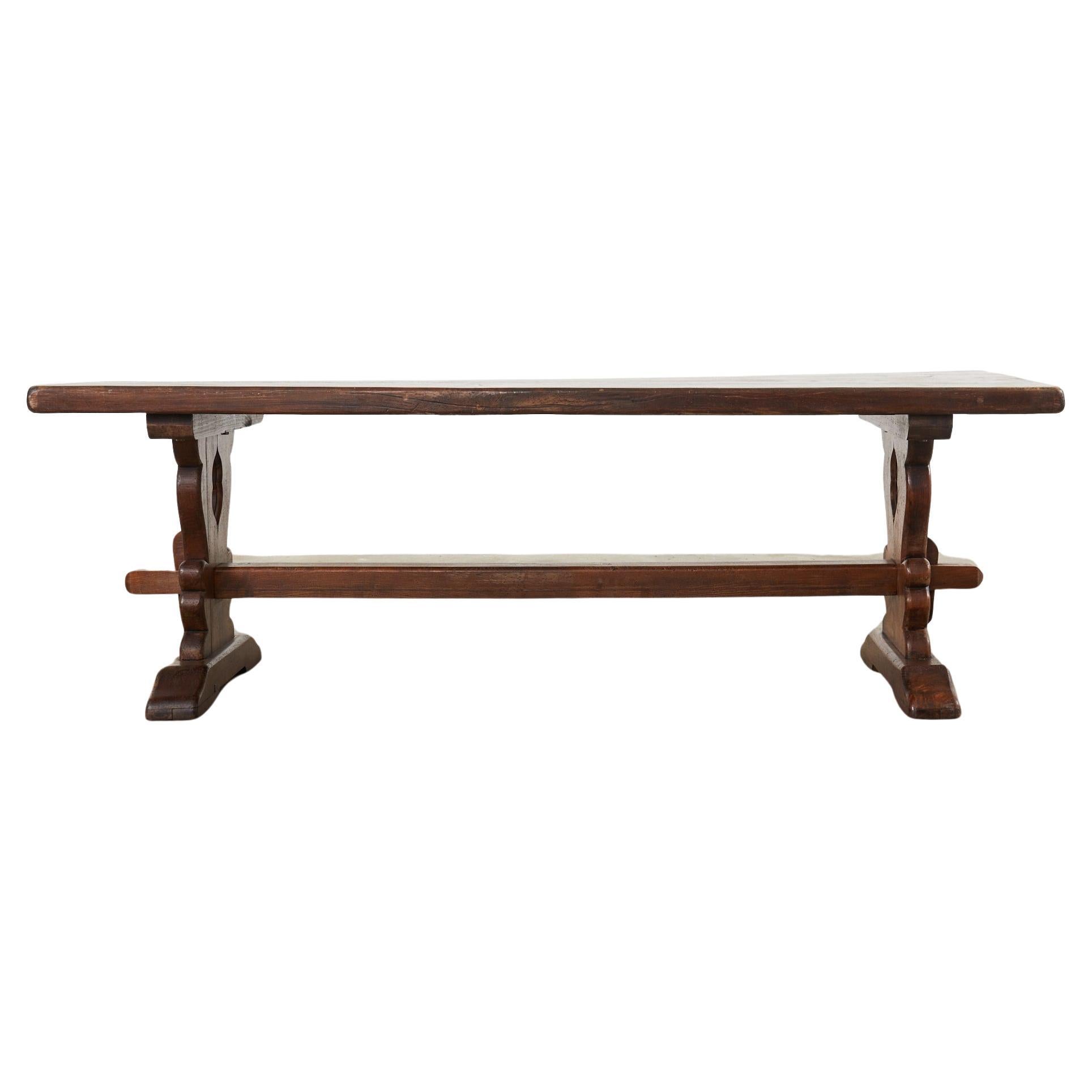 Country French Provincial Style Oak Farmhouse Trestle Dining Table