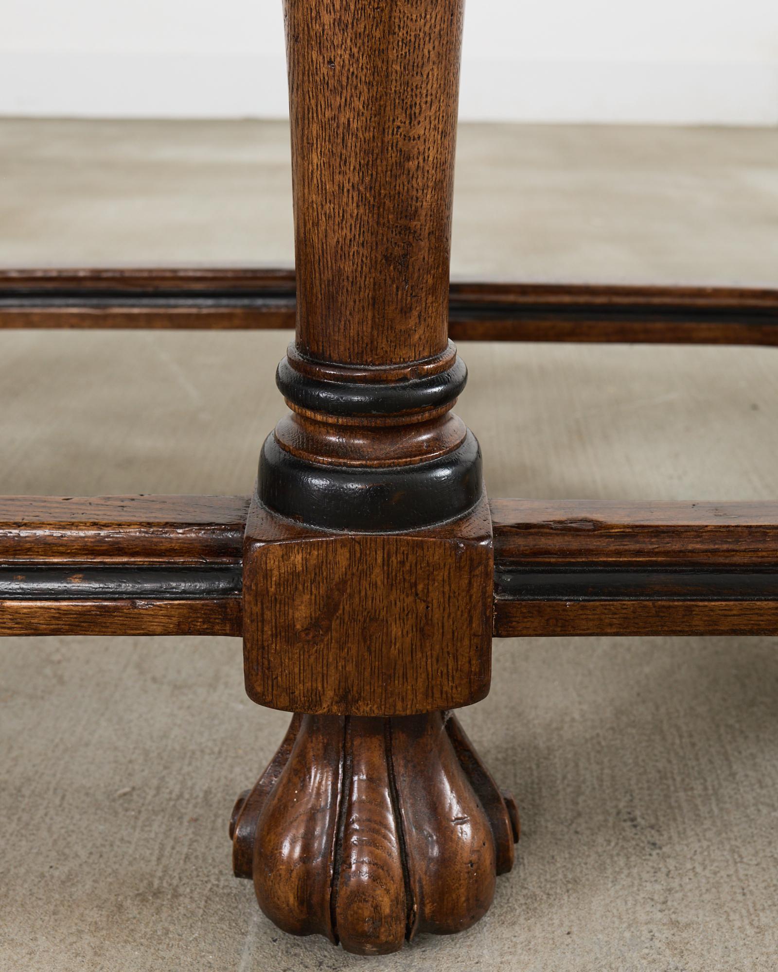 Country French Provincial Style Oak Trestle Console Table 8 Ft. 9