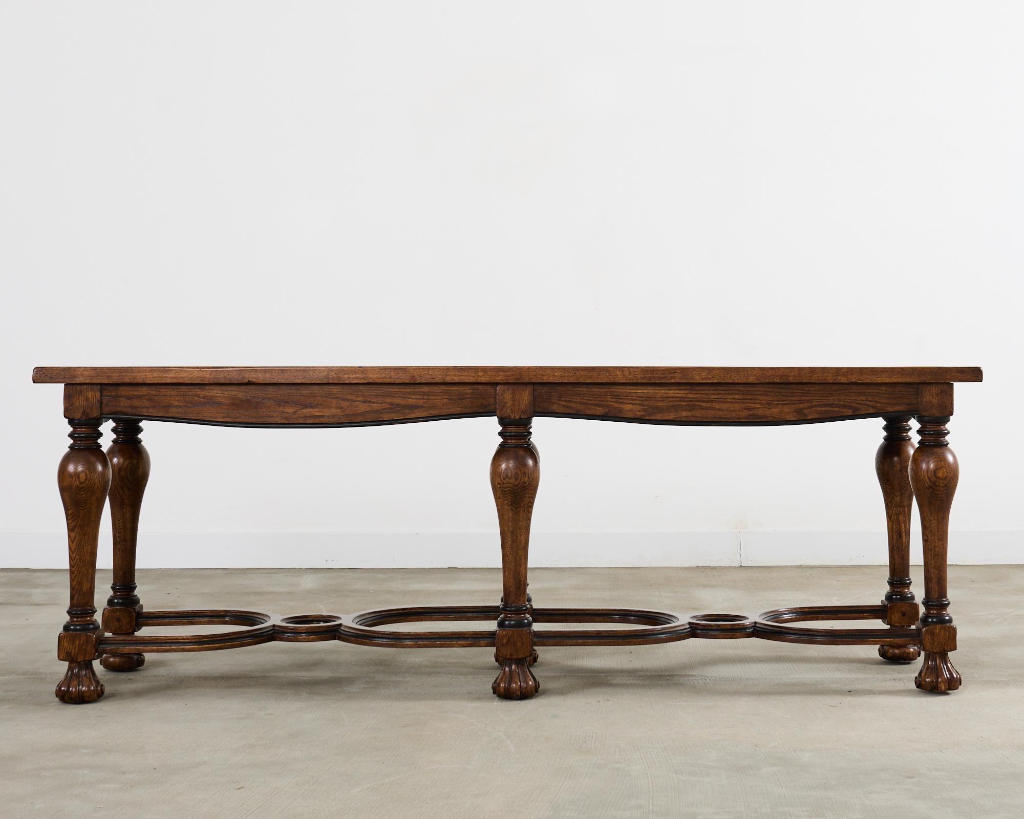 American Country French Provincial Style Oak Trestle Console Table 8 Ft.