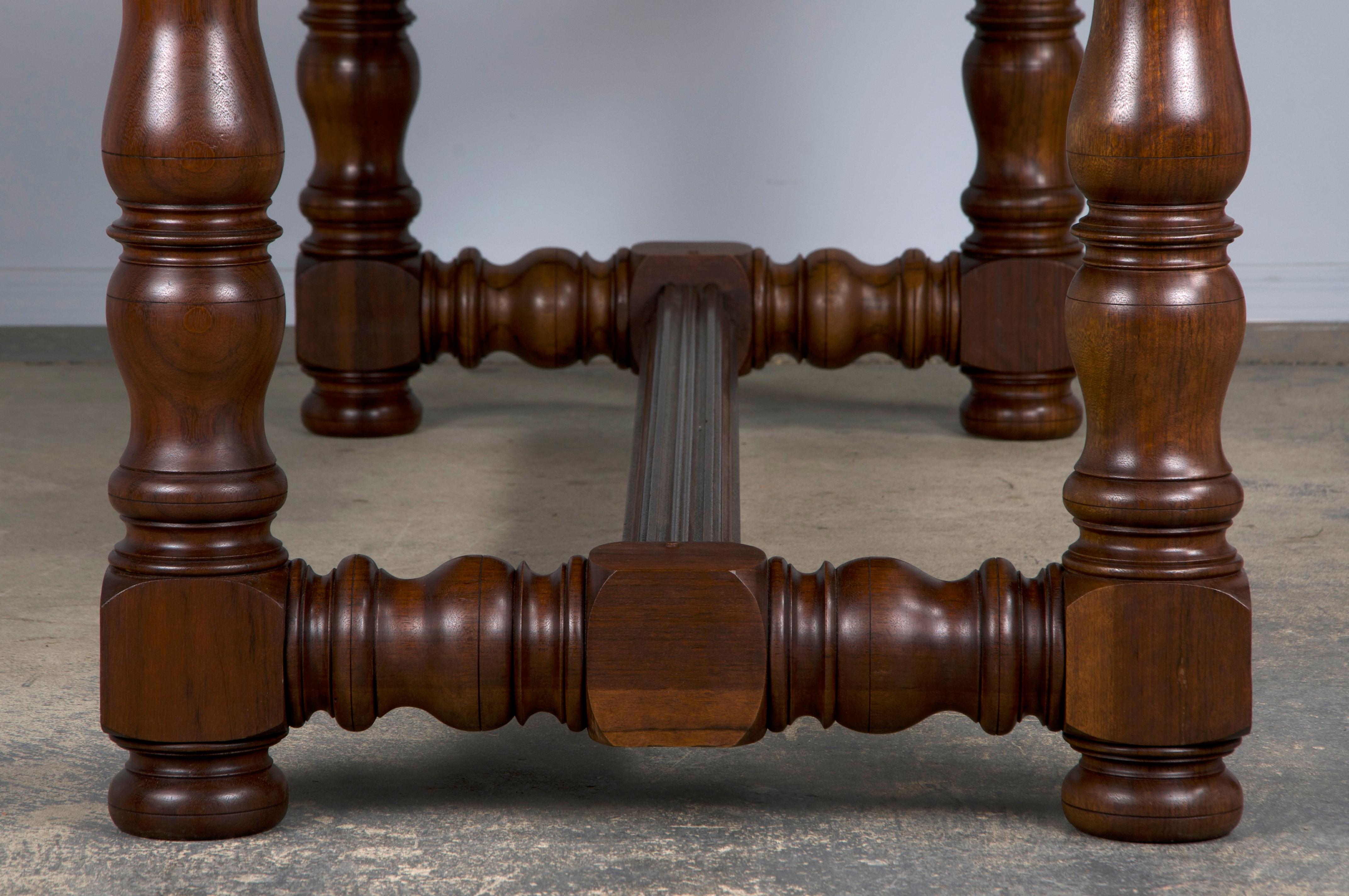 Country French Provincial Style Walnut Farmhouse Trestle Dining Table For Sale 5