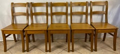 Country French Provincial Style Wooden Dining Chairs, Set of 5