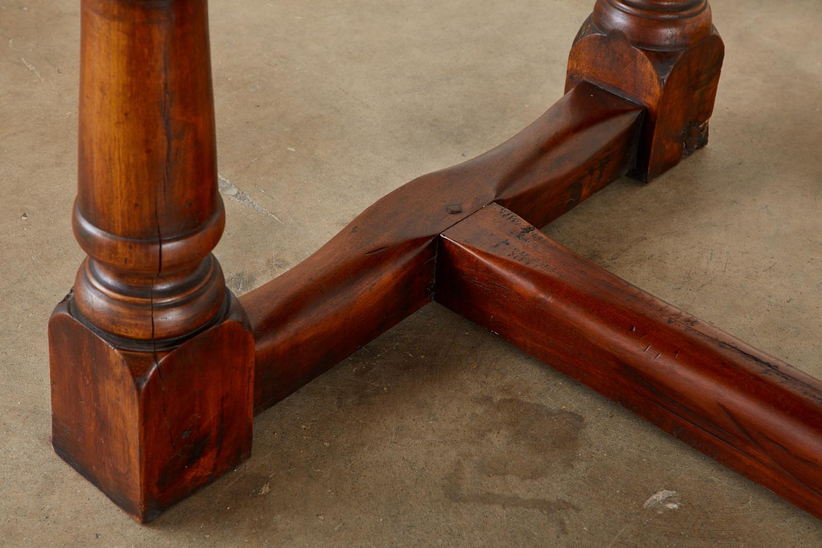 Country French Provincial Walnut Farmhouse Refectory Dining Table For Sale 8