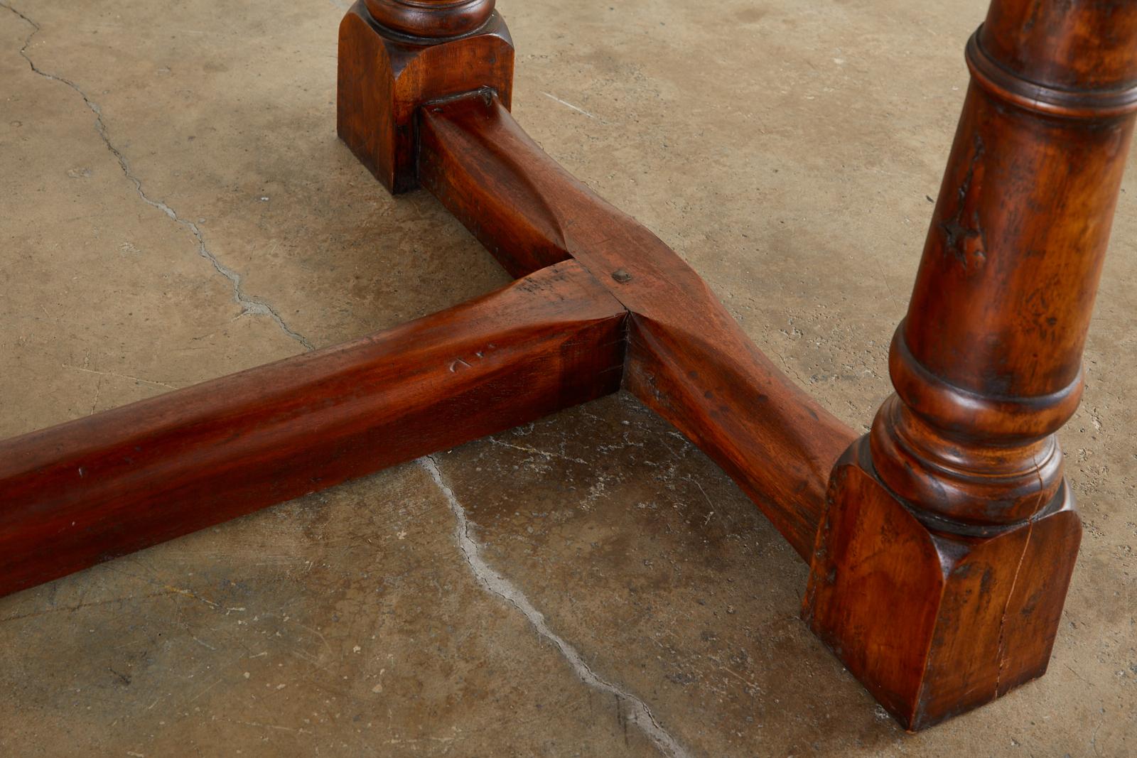 Country French Provincial Walnut Farmhouse Refectory Dining Table For Sale 9