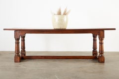 Country French Provincial Walnut Farmhouse Refectory Dining Table