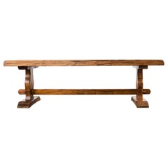 Country French Provincial Walnut Farmhouse Trestle Dining Table Country French Provincial Walnut Farmhouse Trestle Dining Table