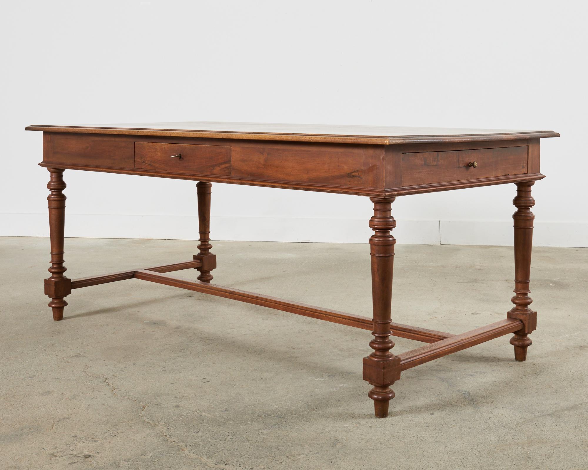 Country French Provincial Walnut Writing Table or Desk For Sale at 1stDibs